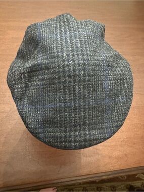 NWOT! Mucros Weavers Irish Tweedy Wool Mens XL Cap -Blue Herringbone Flat Cap